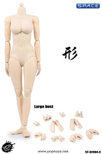 1/6 Scale Super-flexible female pale Body large breast
