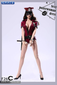 1/6 Scale Sexy Policewoman Cosplay suit red