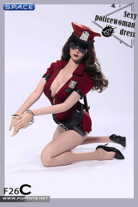 1/6 Scale Sexy Policewoman Cosplay suit red