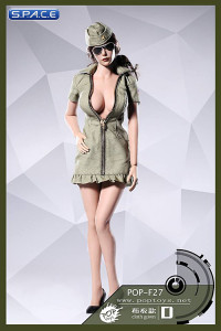 1/6 Scale Female Flight Outfit Set olive