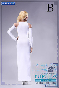 1/6 Scale Bare-Shouldered Evening Dress Suit white