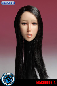 1/6 Scale Female Head Sculpt with tongue (long black hair)