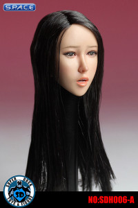 1/6 Scale Female Head Sculpt with tongue (long black hair)