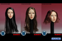 1/6 Scale Female Head Sculpt with tongue (long black hair)