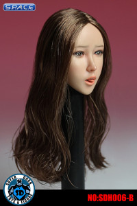 1/6 Scale Female Head Sculpt with tongue (long brown hair)