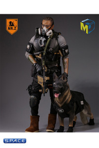 1/6 Scale black Tactical K9 Body Armor