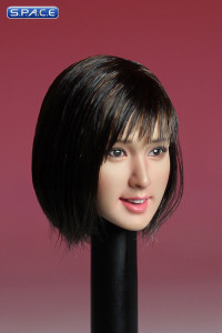 1/6 Scale Female Asian Head Sculpt (black short Hair)