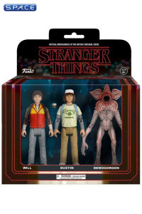 Dustin, Will & Demogorgon ReAction Figure 3-Pack (Stranger Things)