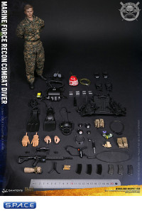 1/6 Scale Marine Force Recon Combat Diver Woodland Marpat