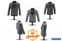 1/6 Scale silver grey Leather Suit Set