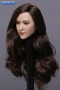 1/6 Scale Yuna Head Sculpt (long brunette hair)