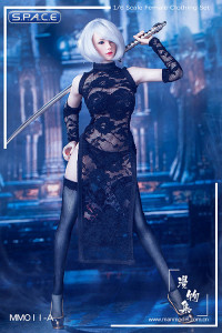 1/6 Scale Miss 2Bs Lace Cheongsam Set black