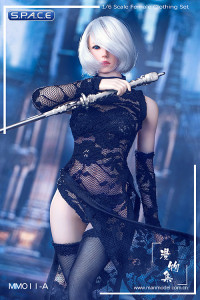 1/6 Scale Miss 2Bs Lace Cheongsam Set black