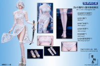 1/6 Scale Miss 2Bs Lace Cheongsam Set white