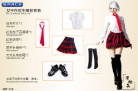 1/6 Scale Girls school uniform set red