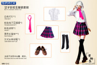 1/6 Scale Girls school uniform set pink
