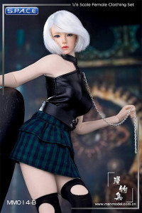 1/6 Scale Punk Girl Set with blue skirt