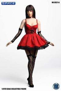 1/6 Scale red Dress with Stockings Set