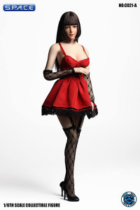 1/6 Scale red Dress with Stockings Set