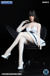1/6 Scale white Dress with Stockings Set