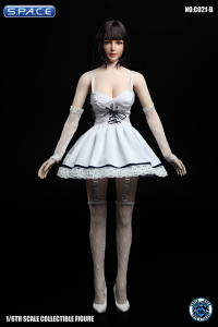 1/6 Scale white Dress with Stockings Set