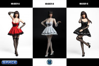 1/6 Scale white Dress with Stockings Set