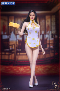 1/6 Scale white Cheongsam Waitress Dress Set