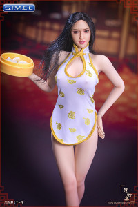 1/6 Scale white Cheongsam Waitress Dress Set