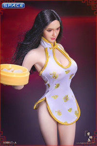 1/6 Scale white Cheongsam Waitress Dress Set