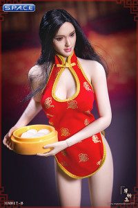 1/6 Scale red Cheongsam Waitress Dress Set