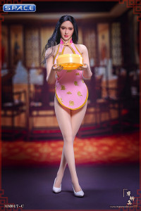 1/6 Scale pink Cheongsam Waitress Dress Set