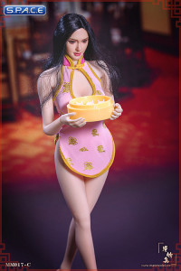 1/6 Scale pink Cheongsam Waitress Dress Set