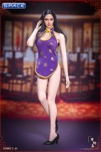 1/6 Scale purple Cheongsam Waitress Dress Set