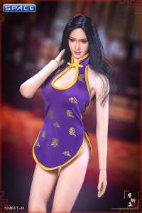 1/6 Scale purple Cheongsam Waitress Dress Set