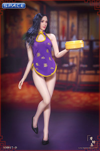 1/6 Scale purple Cheongsam Waitress Dress Set