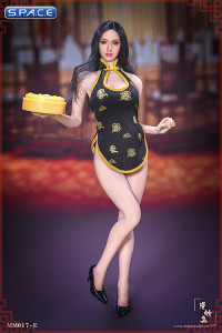 1/6 Scale black Cheongsam Waitress Dress Set