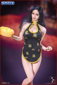 1/6 Scale black Cheongsam Waitress Dress Set