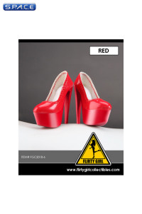 1/6 Scale Female Plateau High Heels red
