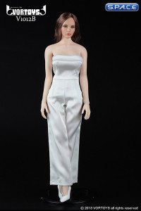 1/6 Scale white Female conjoined Skirt with High Heels