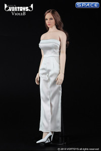 1/6 Scale white Female conjoined Skirt with High Heels