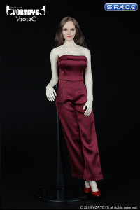 1/6 Scale red Female conjoined Skirt with High Heels