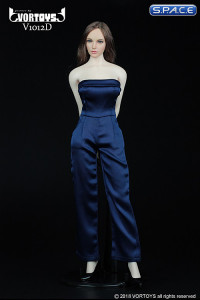 1/6 Scale blue Female conjoined Skirt with High Heels