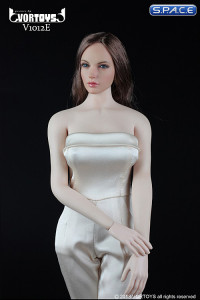 1/6 Scale beige Female conjoined Skirt with High Heels