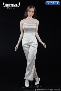 1/6 Scale beige Female conjoined Skirt with High Heels