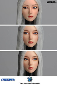 1/6 Scale Mika Head Sculpt (white Hair)