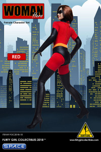 1/6 Scale red Woman Hero Set