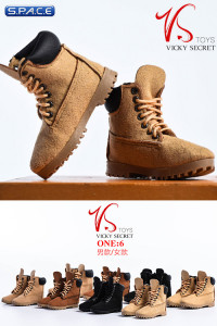 1/6 Scale beige suede-optics female Boots