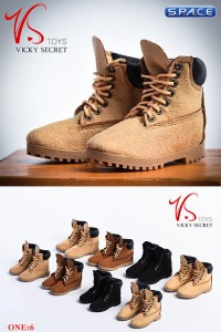 1/6 Scale beige suede-optics male Boots