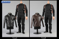 1/6 Scale black Spy Killer Leather Jacket Set