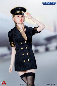 1/6 Scale black Stewardess Clothing Set